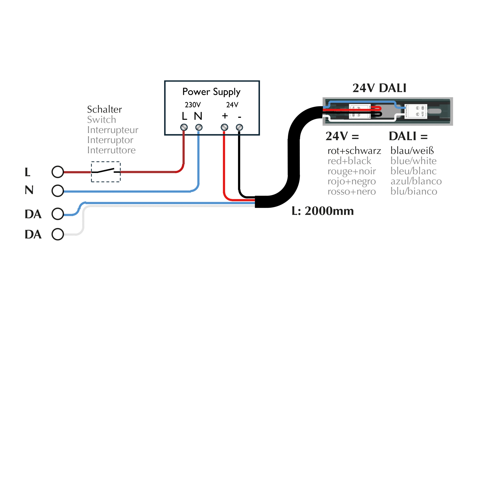 POWER FEED FLEX-END 81 MICRO, 100W, PC3, black, L: 2000mm POWER FEED FLEX-END 81 MICRO, 100W, PC3, black, L: 2000mm