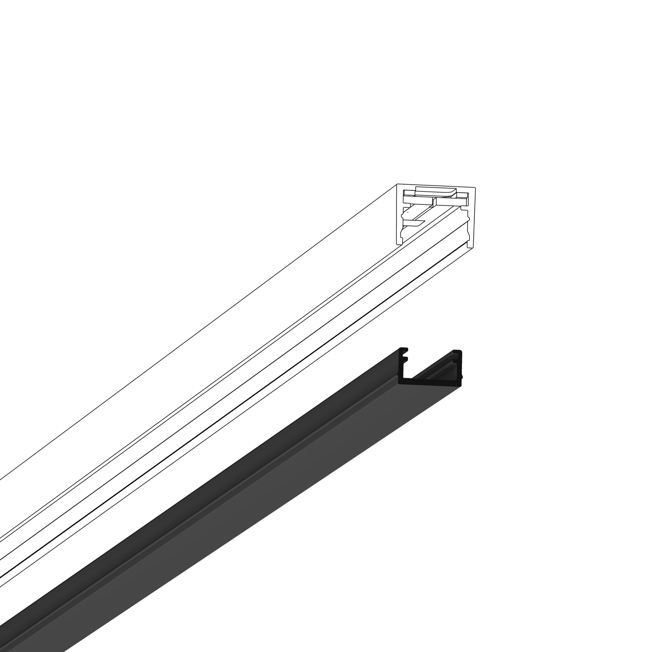 COVER TRACK 1800 MICRO, black, L: 1800mm