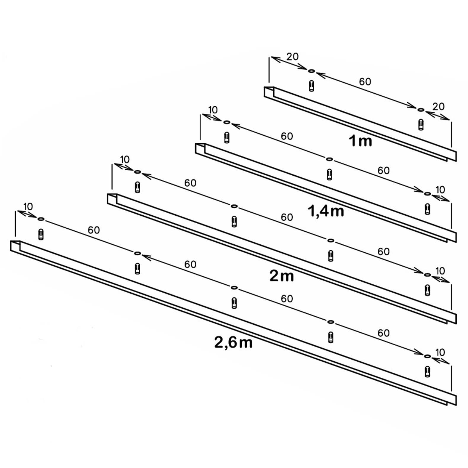 BRUCK Lichtschienen Abstände