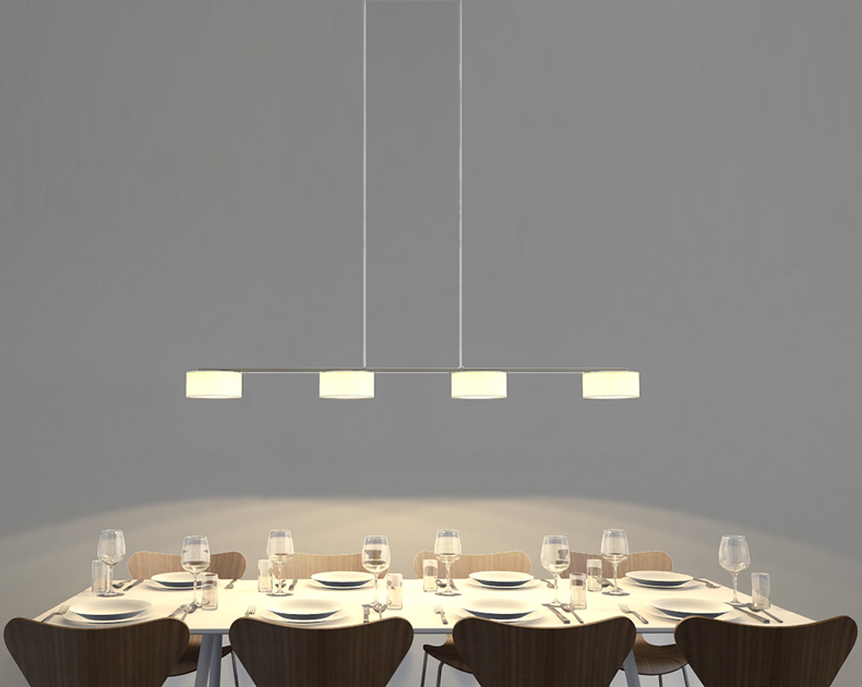 Atmospheric lighting for long dining tables